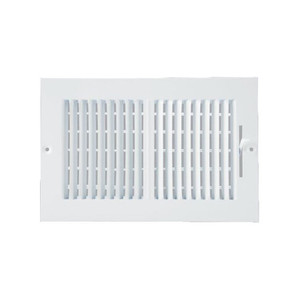 6" X 10" White Metal Adjustable Wall Register