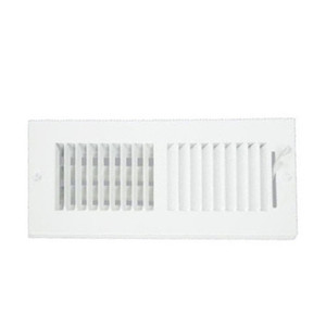 4" X 10" White Metal Adjustable Wall Register
