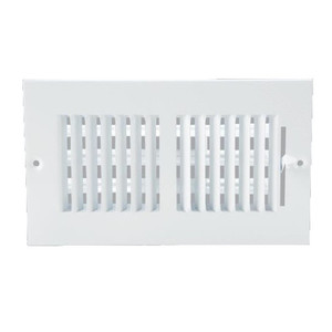 4" X 8" White Metal Adjustable Wall Register