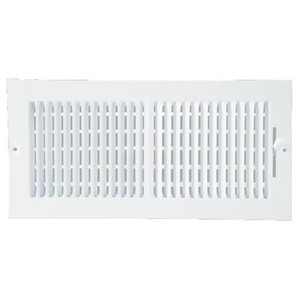 6" X 14" White Metal Adjustable Wall Register