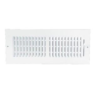 4" X 12" White Metal Adjustable Wall Register