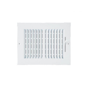 6" X 8" White Metal Adjustable Wall Register
