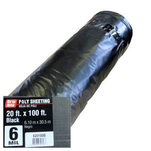 20' X 100' 6-Mil Black Plastic Sheeting