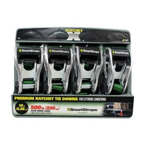 14' Ratchet Tie Down Straps - 500 lb. SWL (Pack of 4)