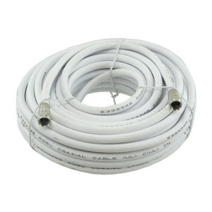 50' RG6 White Coaxial Cable