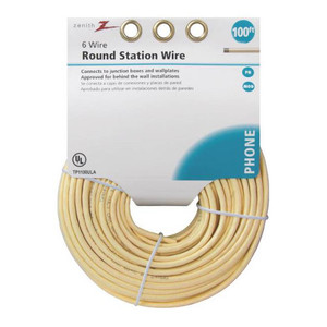 100' Almond Round Phone Wire