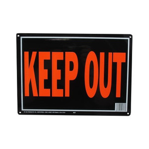 9-1/4" X 14" "Keep Out" Metal Sign