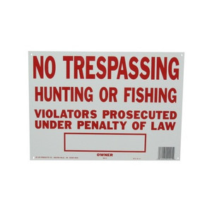 10" X 14" "No Trespassing" Metal Sign