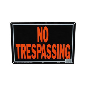9-1/4" X 14" "No Trespassing" Metal Sign