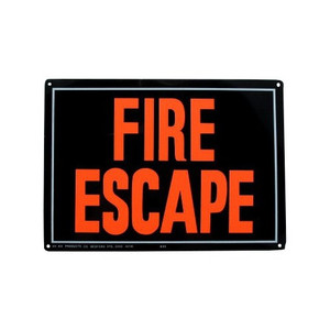 10" X 14" "Fire Escape" Metal Sign