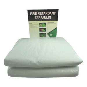 15' X 20' White Fire Retardant Tarp w/ Grommets