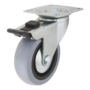 3" Swivel Non-Marring Plate Caster with Brake