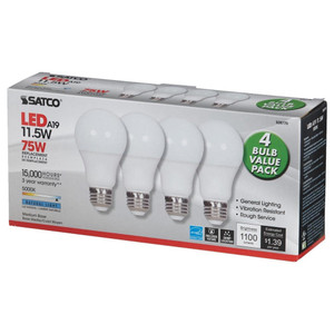11.5 Watt (75W) LED Light Bulb (Pack of 4)