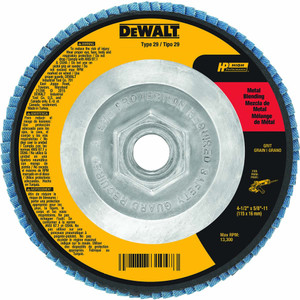 4-1/2" X 5/8"-11 Hubbed 60-Grit Flap Disc Type 27