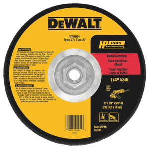 9" X 1/4" X 5/8"-11 Hubbed Metal Grinding Wheel (Type 27)