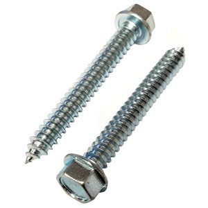 3/8" X 3" Zinc Plated Hex Head Sheet Metal Screws (Pack of 12)