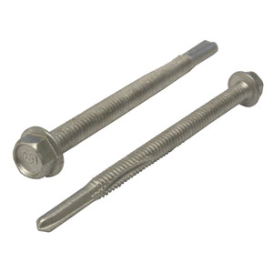 12/24 x 1-1/2" Cadmium Coated Tek-5 Hex Head Drill & Tap Screws (Pack of 12)