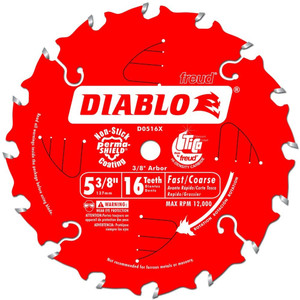 5-3/8" X 16 Tooth Diablo Fast Coarse Circular Saw Blade