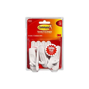 3 lb. Medium Command Hooks (Pack of 6)
