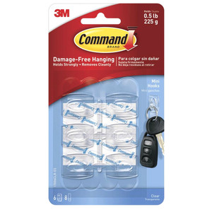 0.5 lb. Clear Mini Hooks (Pack of 6)