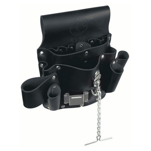 Klein 8-Pocket Black Leather Tool Pouch