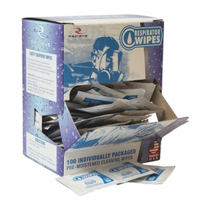 Box of 100 Individually Packed Pre-Moistened Respirator Wipes
