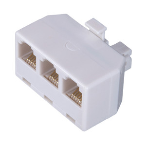 White Triplex Phone Jack Split