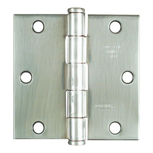 3-1/2" Stainless Steel Square Corner Full Mortise Door Hinge (1 Piece)