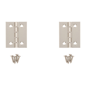 1-1/2" X 1-1/4" Satin Nickel Broad Hinges (Pack of 2)