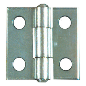 1" Zinc Plated Non-Removable Pin Narrow Hinges (Pack of 2)