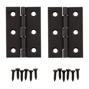 2" X 1-3/8" Oil Rubbed Bronze Narrow Hinges (Pack of 2)