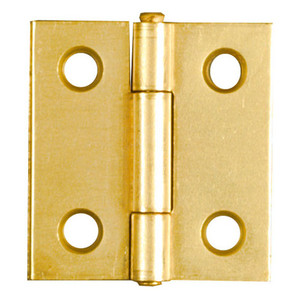 1-1/2" Brass Non-Removable Pin Narrow Hinges (Pack of 2)