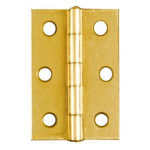 2-1/2" Brass Non-Removable Pin Narrow Hinges (Pack of 2)