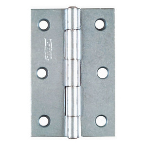 3" Zinc Plated Non-Removable Pin Narrow Hinges (Pack of 2)