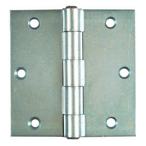 3-1/2" Zinc Plated Non-Removable Pin Broad Hinges (Pack of 2)