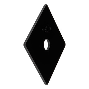 1/8" X 3" X 3" Fish Plate with 9/16" Hole Black High Gloss Finish