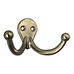 Nickel Plated Double Clothes Hook (Pack of 2)