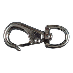 3/4" X 3-3/8" Nickel Plated Round Swivel Eye Snap Hook