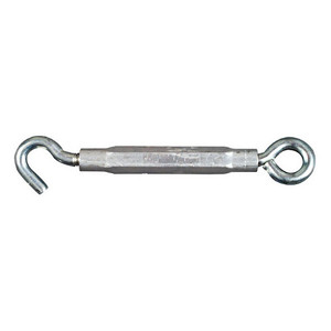 3/8" X 10-1/2" Zinc Plated Hook/Eye Turnbuckle
