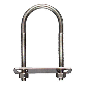 5/16" X 1-3/4" X 4-1/4" Stainless Steel U-Bolt w/ Plate & Nuts (# 526SS)