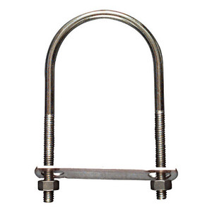 5/16" X 2-1/2" X 5" Stainless Steel U-Bolt w/ Plate & Nuts (# 546SS)