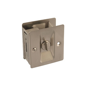 Satin Nickel Lockable Pocket Door Latch