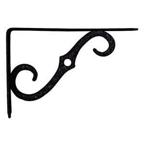 8" X 5-1/2" Antique Black Ornamental Shelf Bracket