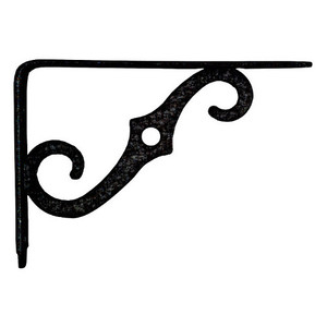 5" X 3-1/2" Antique Black Ornamental Shelf Bracket