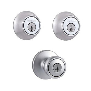 Chrome Double Cylinder Deadbolt & Entry Set
