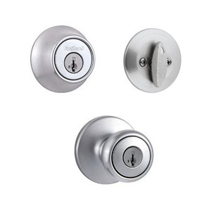 Chrome Single Cylinder Deadbolt & Entry Set