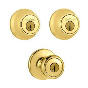 Polished Brass Double Cylinder Deadbolt & Entry Set