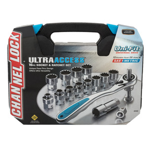 Channellock SAE / Metric Uni-Fit Pass-Thru Socket Set (16 Pieces)