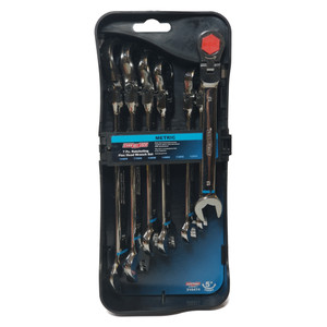 Channellock 7 Piece Metric Flex-Head Ratcheting Combination Wrench Set (10mm to 19mm)