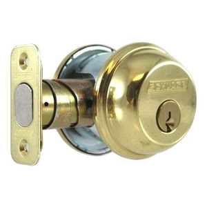 Bright Brass Single Cylinder Deadbolt